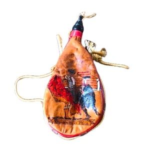 Vintage 70s Leather Bota Bag from Portugal's Beira with Original Instructions